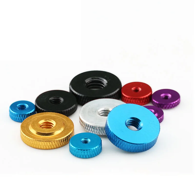 

10 шт. накатанная гайка для большого пальца тонкий тип алюминиевый сплав M3 M4 M5 M6 M8 M10 ручные резьбовые гайки