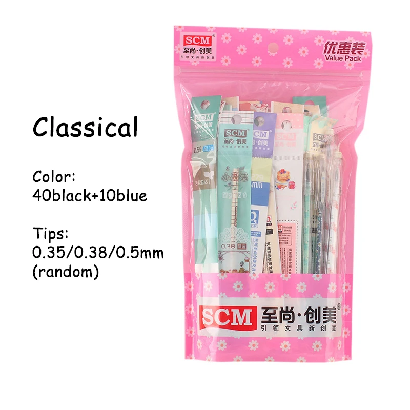 

50pcs/bag Hight Quality Gel Pen Refill Black Ink Sketch Pen Refills For Office School Stationery Writing Gel Ink Pen