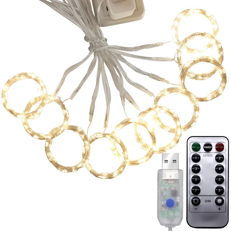 Christmas Decorations for Home 3M X 3M 300 LED USB Remote Control Copper Wire String New Year Christmas Tree Decorations Navidad
