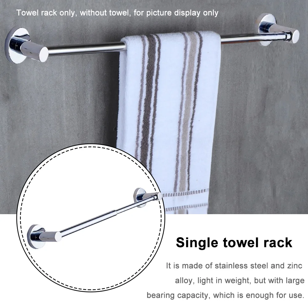 

Stainless Steel For Bathroom Easy Install Wall Mounted Adjustable Length Hotel Toilet Home Organizer Single Towel Bar Kitchen
