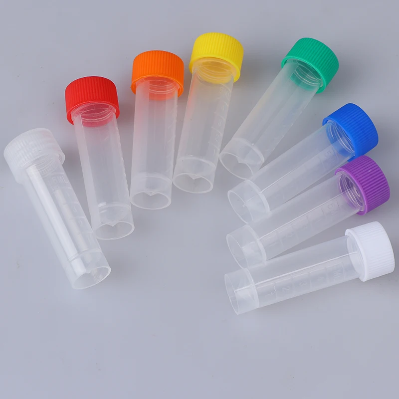 10-50pcs 5ml Plastic Test Tubes Vial Screw Seal Cap Pack Container | Дом и сад