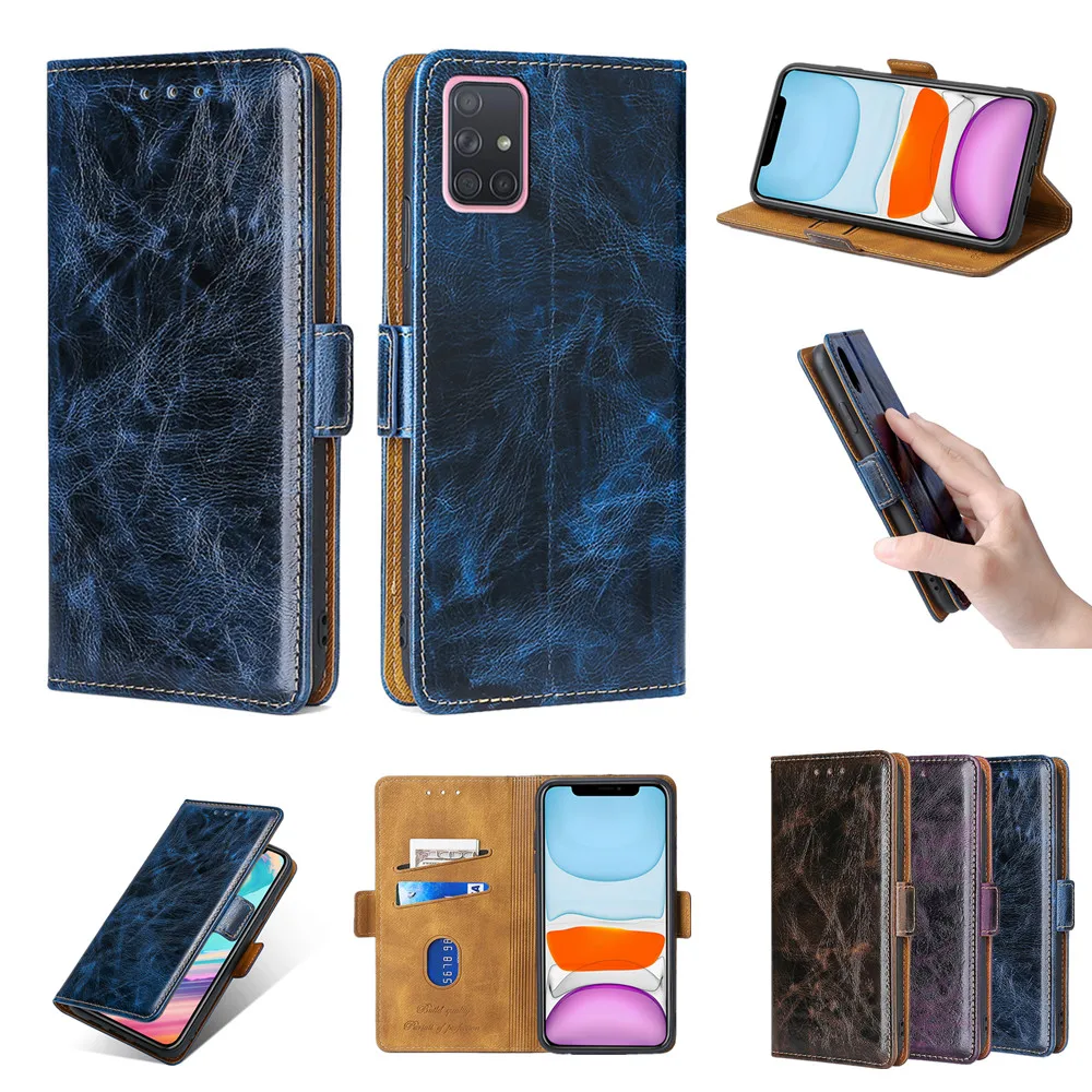 

XCover 5 F62 Solid Color Wallet Case for Samsung Galaxy A72 A52 A42 A32 A12 A02S A41 A11 A71 A51 Card Slots Flip Phone Cover