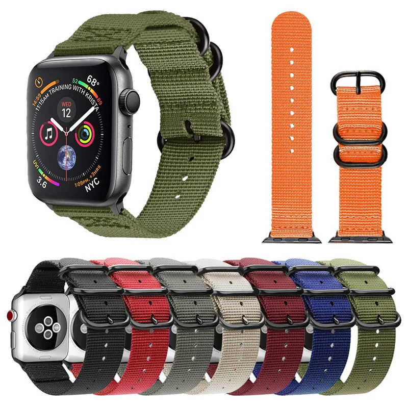 Нейлоновый ремешок для часов iwatch 3 band 42 мм 44 apple watch браслеты из ткани series 4 2 1 iphone