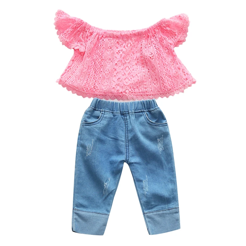 От 1 до 5 лет Одежда для маленьких девочек одежда малышей розовый кружевной топ с