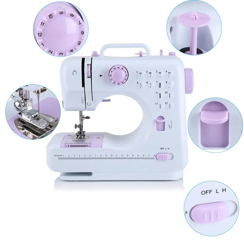 

Sewing Machine 220V DIY 12 Stitches Multifunctional Electric Overlock Sewing Machine Household Tool