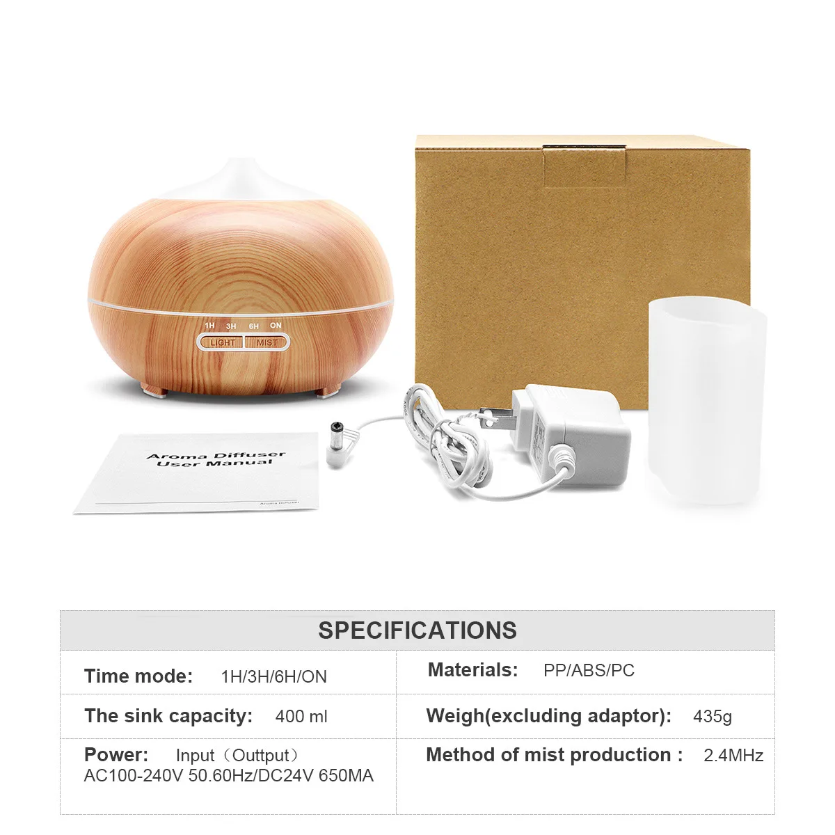 NEWEST 400ML Aroma Diffuser Xiomi Air Humidifier with LED Light Home Room Ultrasonic Cool Mist Essential Oil | Бытовая техника