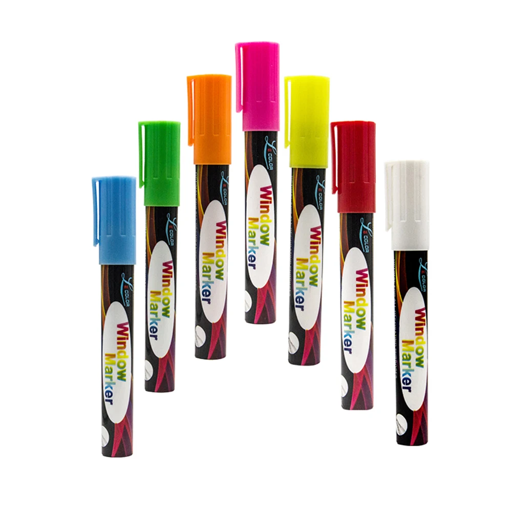 Flashcolor 1PCS Highlighter Liquid Chalk Marker Pen 8 Colors 6mm Oblique Tip For Chalkboard Sticker Painting | Канцтовары для офиса