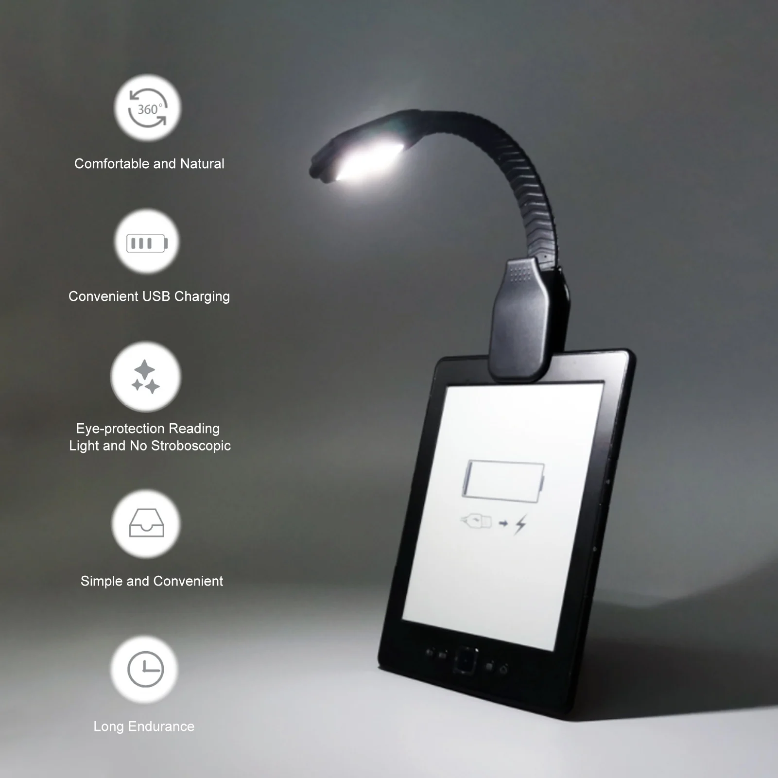 

Светодиодный ночсветильник с зажимом и клипсой, питание от USB, ночная лампа с магнитным аккумулятором 300 мАч, для студентов и спальни