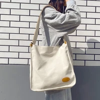 simple design japanese style women canvas shoulder bag casual daily fresh