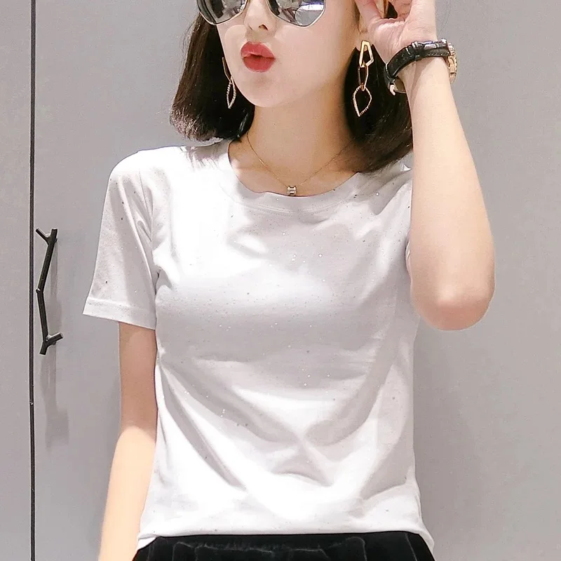 

2021 Tops T-shirts dark gray Cotton Female Fashion Womens Garment