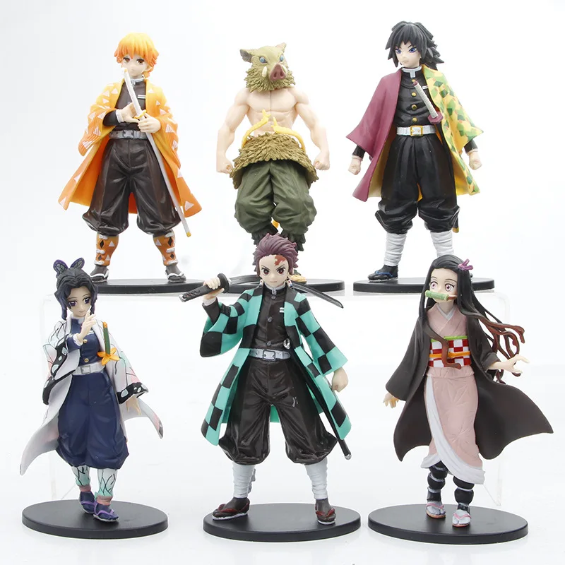 

Anime 6 Demon Slayers 15CM Large Hand-made Model Ornaments Chiamen Tanjiro Nidouzi My Wife Zenyi Inosuke Doll Gift