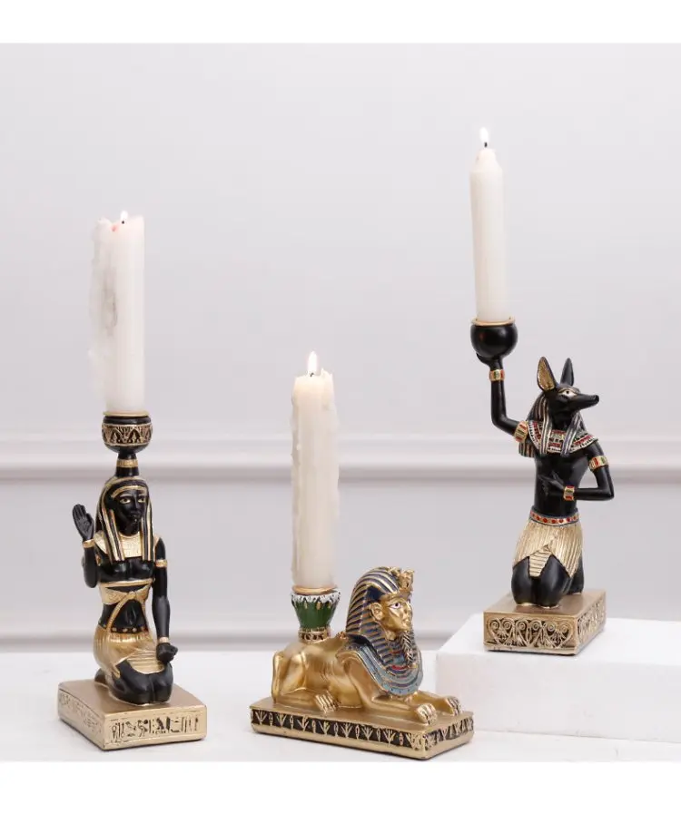 

Ancient Egypt Anubis God Cat Sphinx Nefertis Aromatherapy Candlestick Atmosphere Decoration Desktop Bedroom Mini Crafts