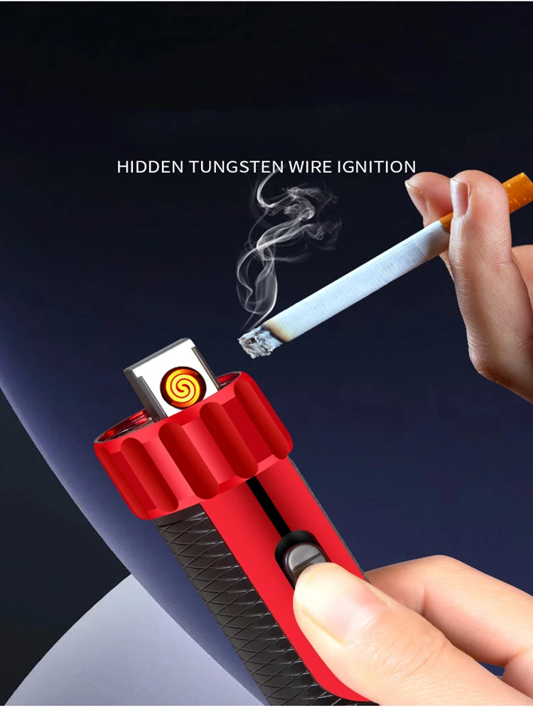 Multifunctional Portable Lighter Mobile Phone Charging Treasure Interesting Glare Flashlight Cigarette | Дом и сад