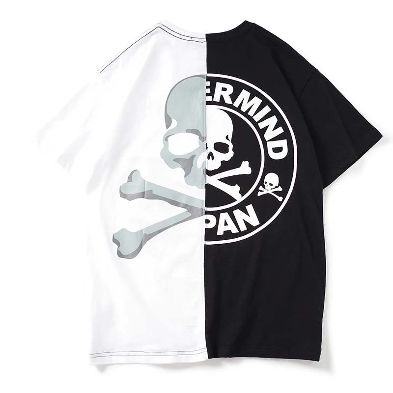 

Foaming Printing Mastermind World Japan T Shirt Men Women Contrast Stitching MMJ T-shirts High Street Harajuku Loose Tees