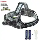 Налобный фонарь T6, светодиодный с 6 режимами работы, аккумулятором 18650