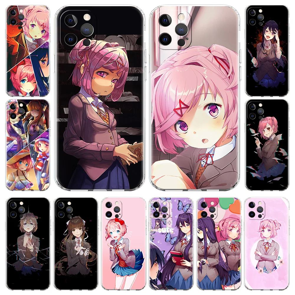 

Doki-Doki-Literature Club Game Phone Case For iPhone 13 11 12 Pro Max X XR XS 7 8 Plus SE 2020 Camera Lens protect Clear Cover