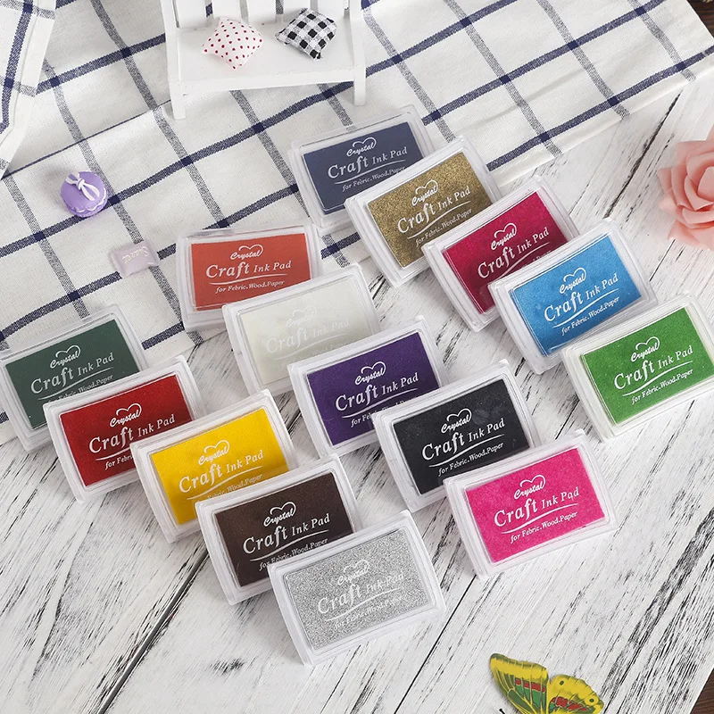 

15 Colors Square Pure Color Ink Pad oil planner scrapbooking silicone stamp DIY diary greeting card Wood Paper Craft Gift