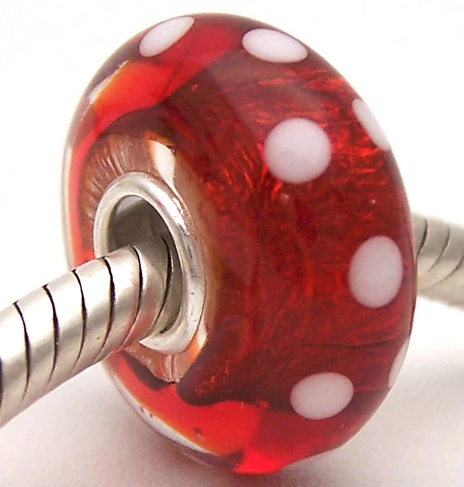 

PJG1869 100% S925 Sterling Silver Beads Murano Glass beads Fit European Charms Bracelet charms diy jewelry Lampwork GlassBeads