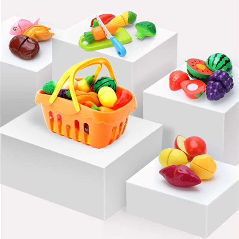 21 Pcs Children Kitchen Pretend Play Toys Cutting Fruit Vegetable Food Miniature Do House Education Toy Gift for Girl Kid | Игрушки и