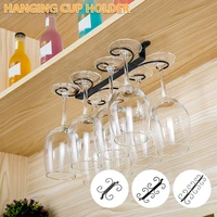 metal wine glass rack holder stemware hanging under cabinet stemware holder storage bar kitchen glass wine cup shelf 4812