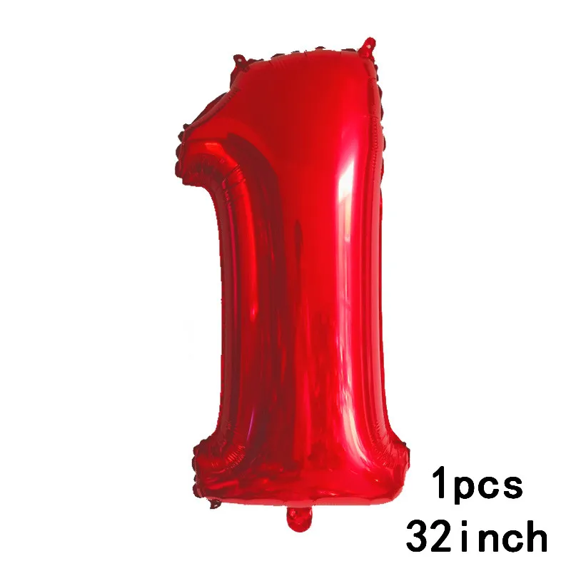 red 32inch 15 шт детский душ мальчик девочка латексные шары набор конфетти мой первый день рождения украшения Дети С Днем Рождения шар 1 год - Цвет: red 32inch