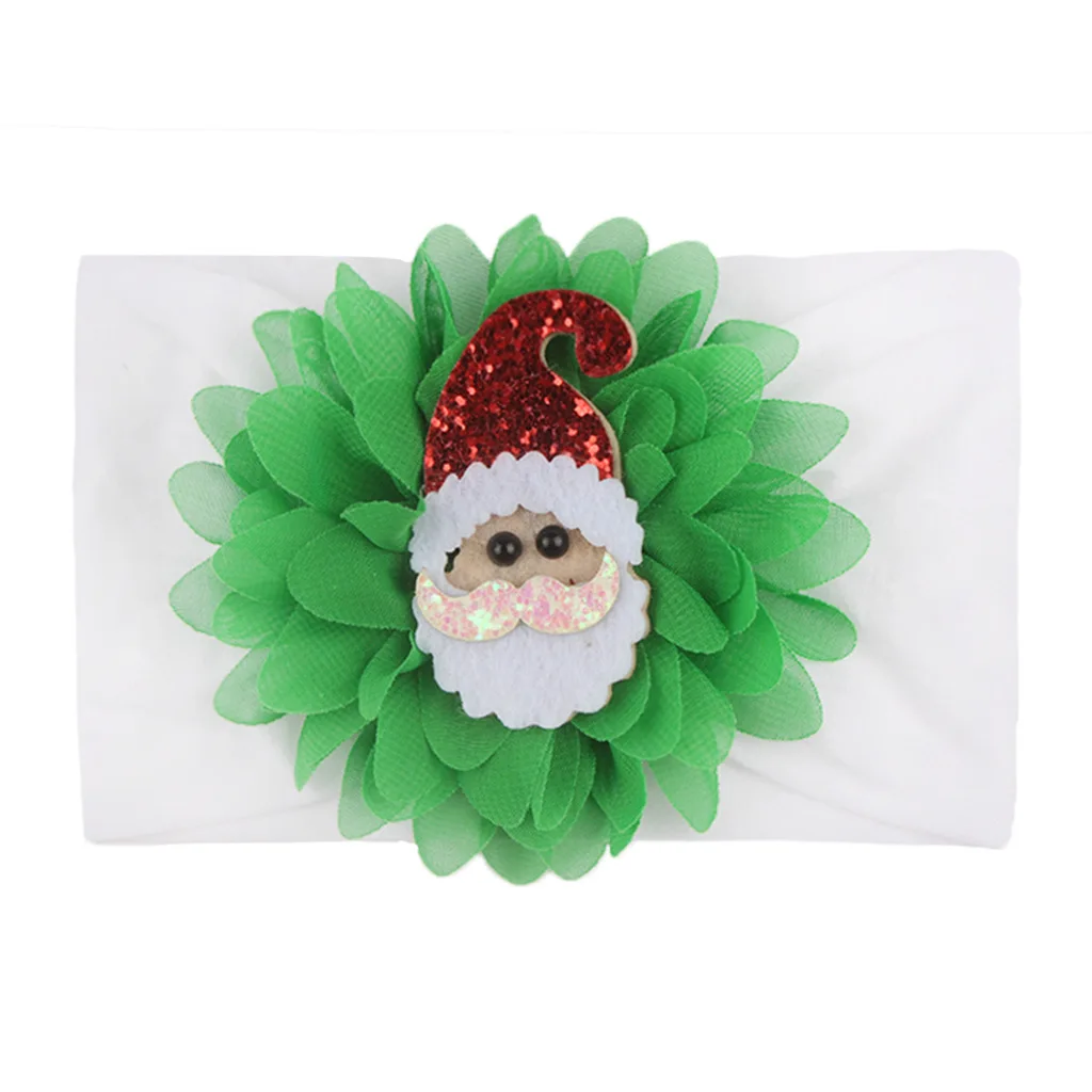 

New Cute 1PCS Christmas Day Gifts Chiffon Flower Baby Girls Headband Elastic Newborn Toddler Turban Headwraps Headwear