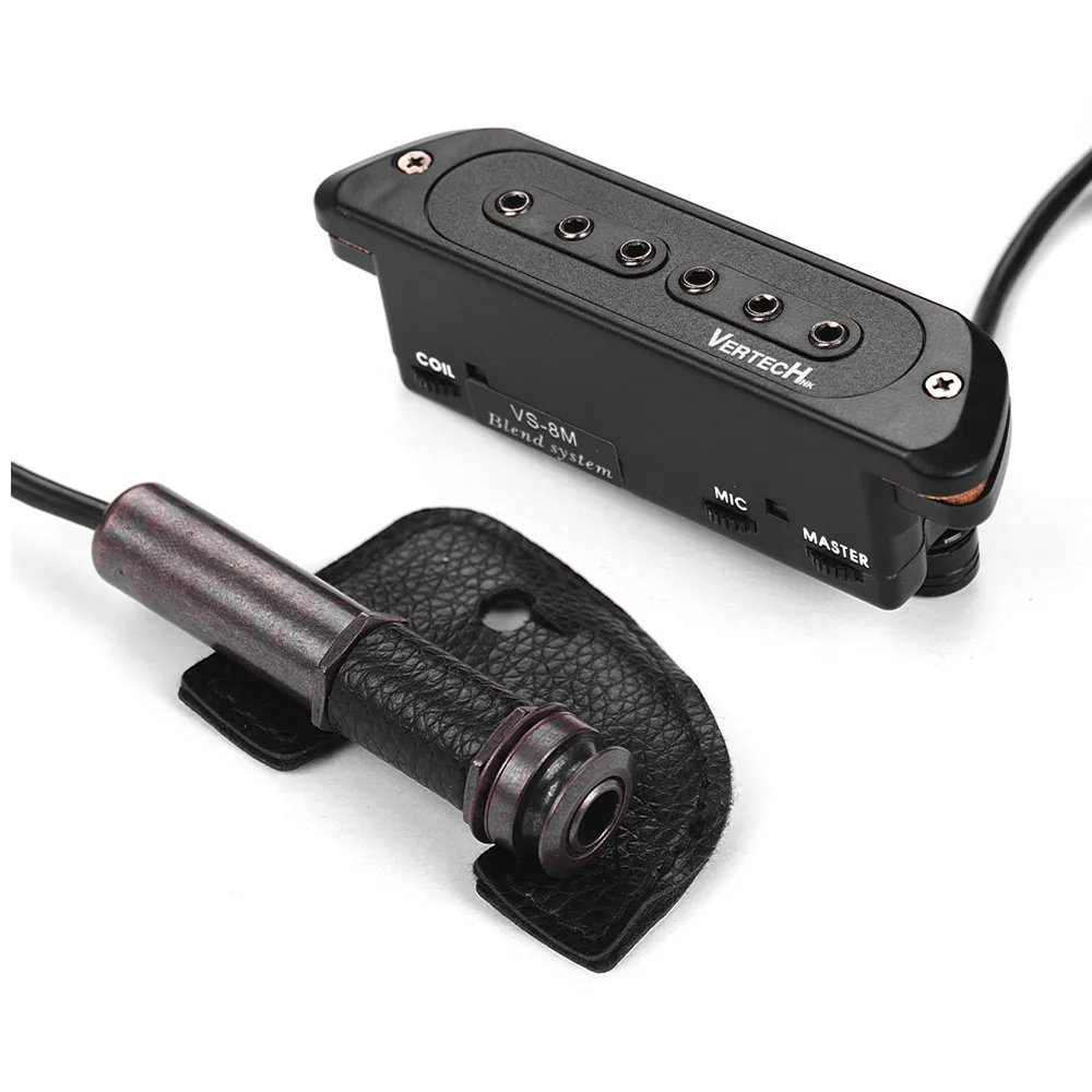 VERTECHnk VS-8M Active Guitar Soundhole Pickup Transducer Humbucker + Microphone Dual Pick-up System with 6.35mm Endpin Jack | Спорт и