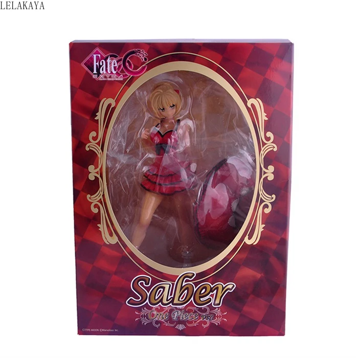 18 см Новое поступление Аниме экшн-фигурки Fate Stay Night Fate/Extra Saber Nero Red Dress Take Umbrella ПВХ