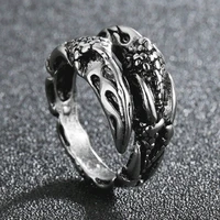 retro punk dragon claw ring for men women exaggerated antique siver color new gothic opening rings anillo hombre bijoux jewelry
