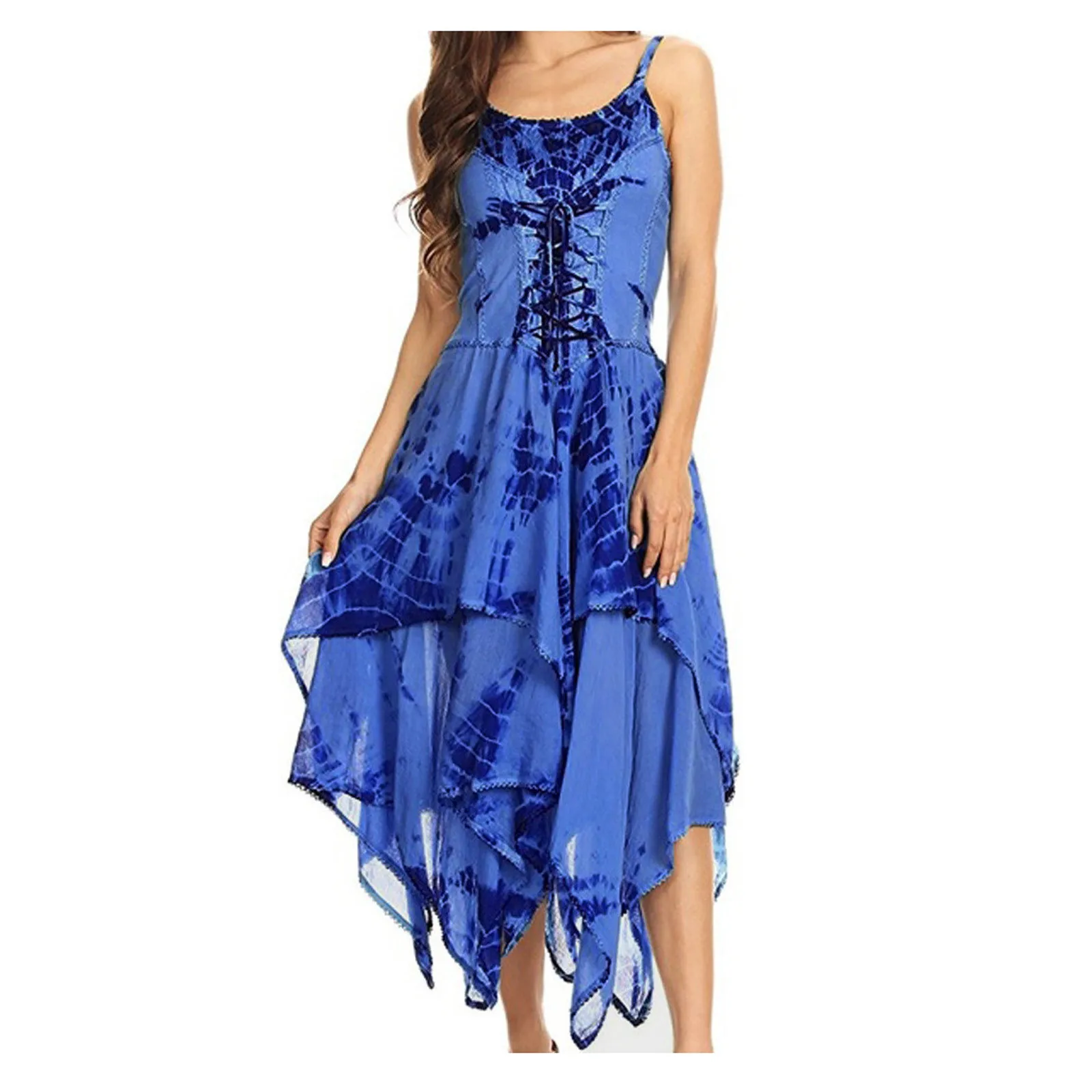 2021 Летний Пляжный праздничный сарафан женское платье с принтом романтичное на