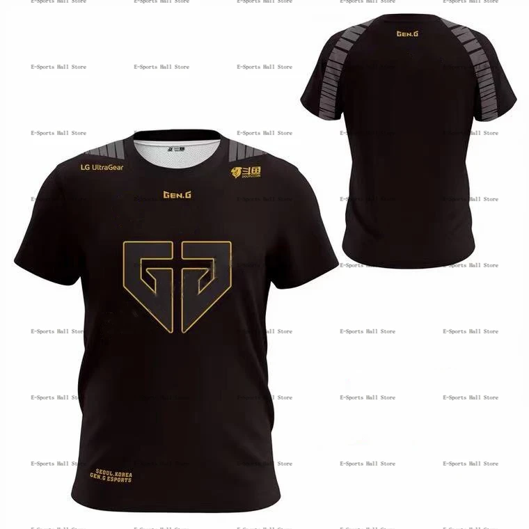 

New GEN.G Gaming Team Uniform 2021LCK Division GEN.G Competition Team Uniform CSGO LOL Short Sleeve Tees Men's and Women's Tops