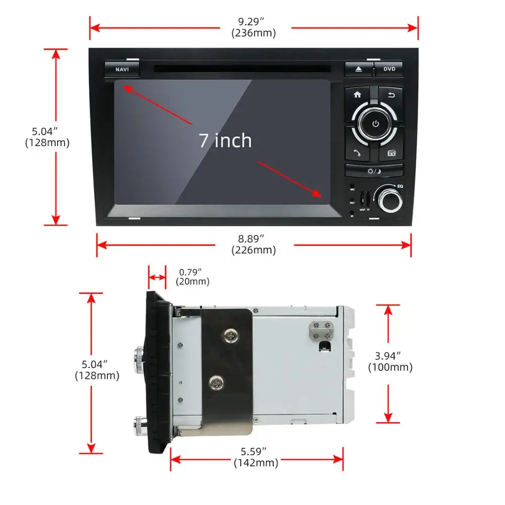 Автомобильный DVD-плеер Bosion 32G ROM 1024*600 Android 10 для Audi A4 2002-2007 S4 RS4 8E 8F B9 B7 RNS-E SEAT Exeo
