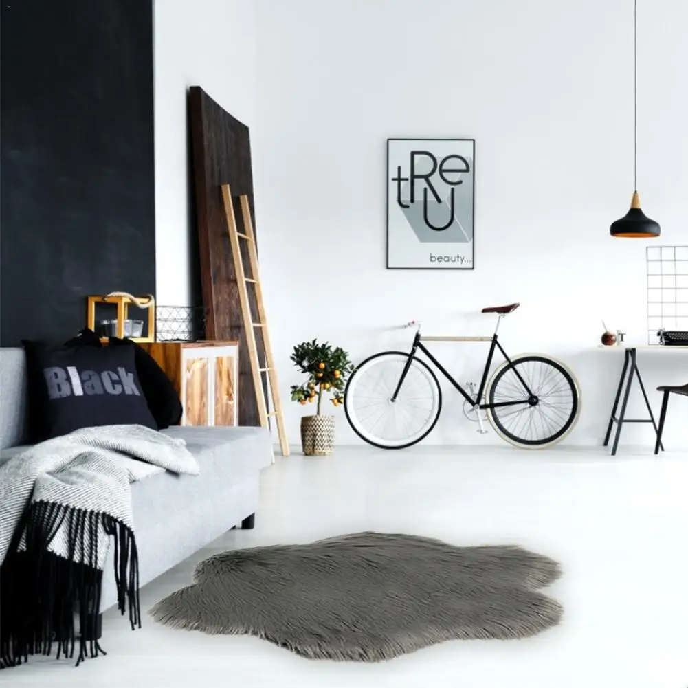 Мягкий плюшевый ковер в форме сливы однотонный коврик домашний модный