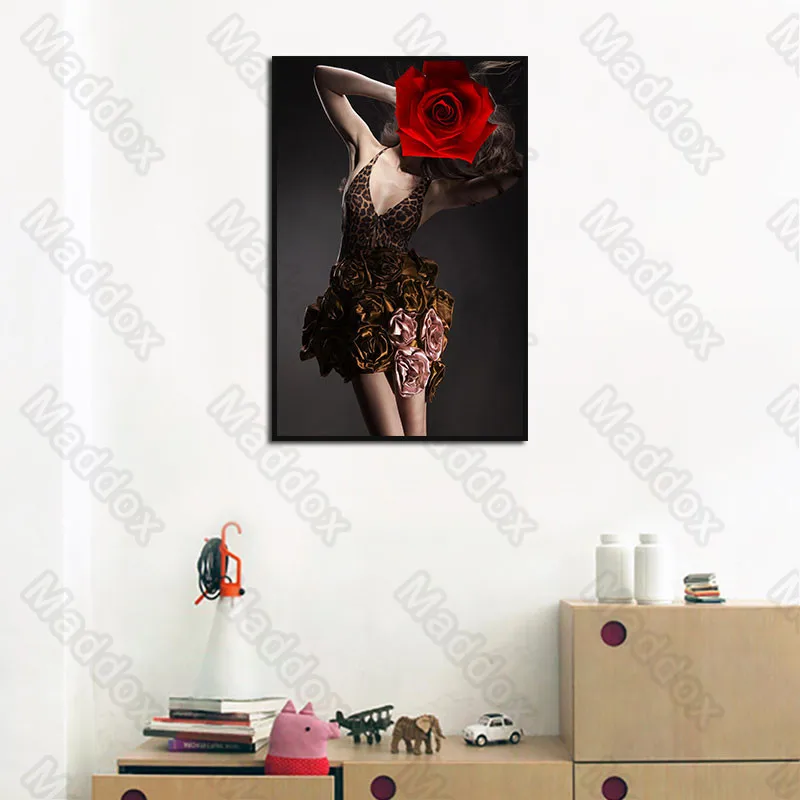 

Canvas Printing Waterproof Ink Creative Art Beauty Modern Fashion Decorative Painting Light Luxury Hotel Wall Painting Mural