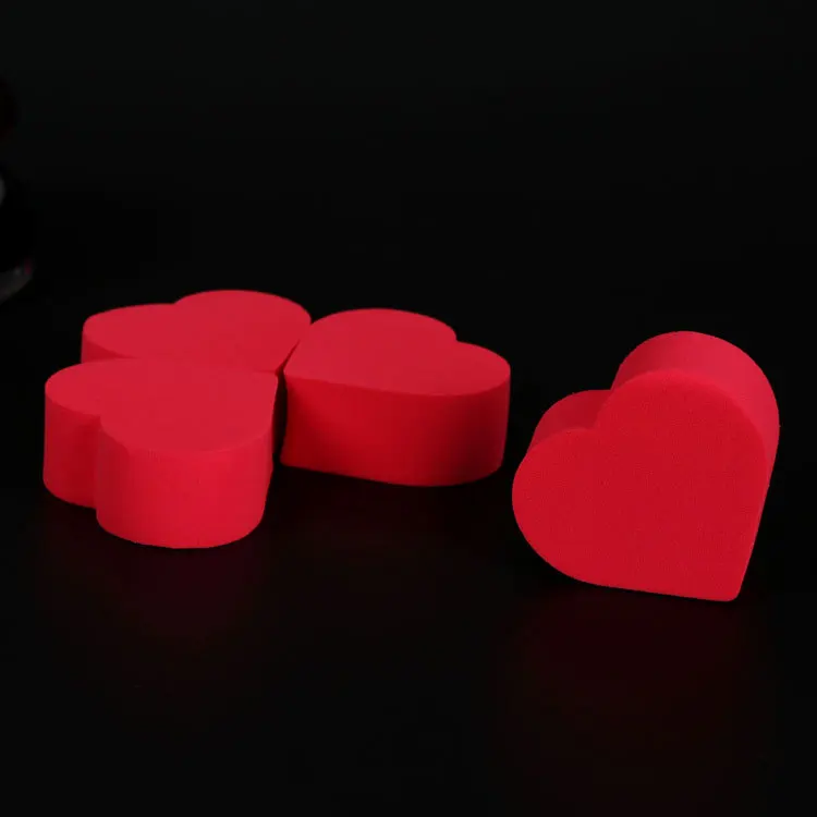 4 шт./компл. Косметическая Мягкая волшебная губка в форме сердца для чистки лица