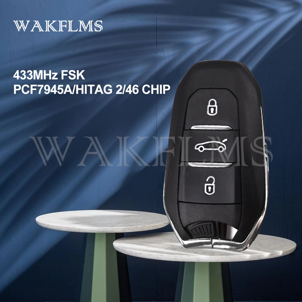 3 кнопочный смарт ключ 433 МГц без ключа для PEUGEOT 308 508 CITROEN C4 DS4 DS5 2010 2012 2014 2015 2016 7945 чип