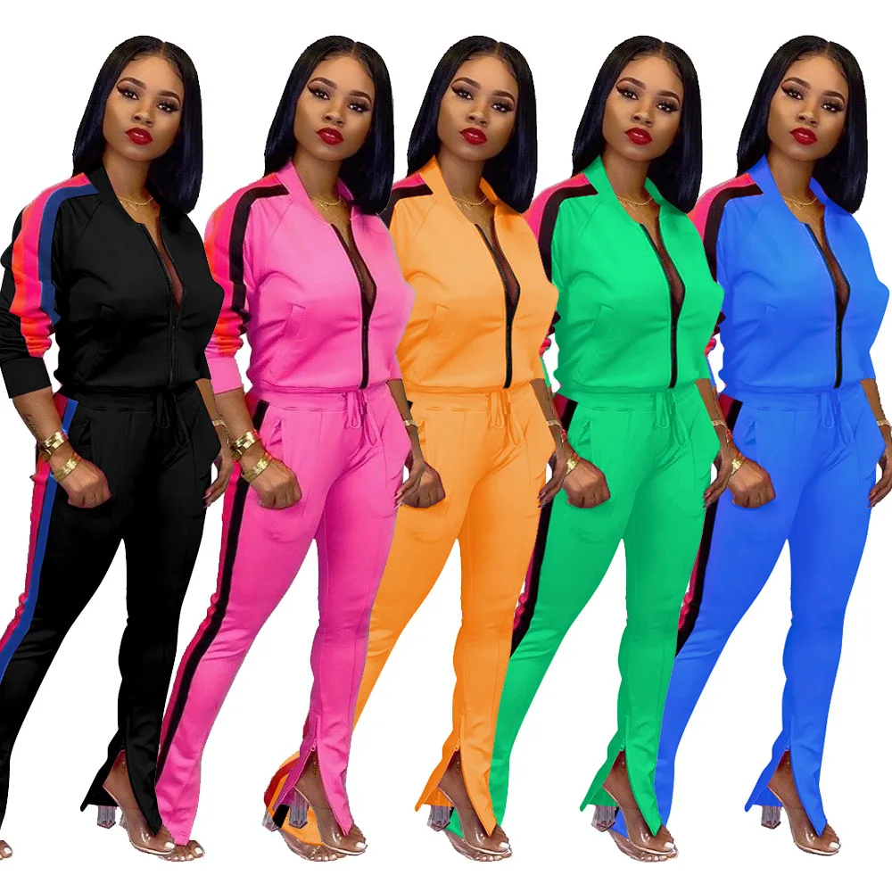 

Customized Logo 2019 Zip Cardigan Women Jogger Sets Matching Sweat Suits for Women Blank Jogging Suits Wholesale Tracksuits