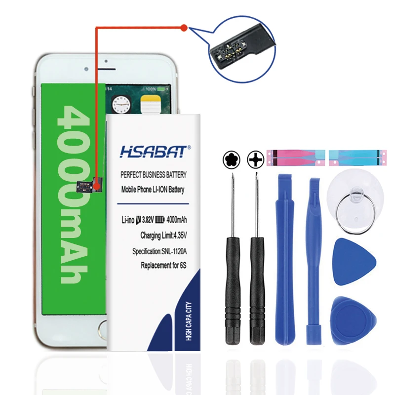 HSABAT 4000mAh батарея мобильного телефона для iphone 6s 4,7 дюймов/для iphone 6s 4,7 ''/для iphone 6GS посылки в пределах инструментов и наклеек