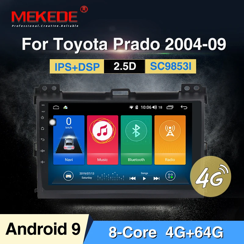 9853 HD Android 9,0 автомобильный DVD gps для Toyota Prado 120 2002-2009 Авторадио gps автомобильный Радио gps центральный мультимедийный в тире головное устройство