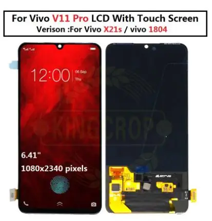 Black original ДЛЯ vivo V11Pro ЖК-дисплей с сенсорным экраном для vivo X21s 1804 дигитайзер сборка Замена для V11 PRO ЖК - Цвет: Black original