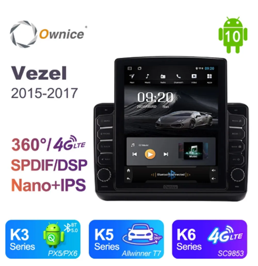 

Ownice Android 10,0 Octa 8 Core автомобильный радиоприемник forHonda Vezel 2015 2016 2017 GPS Мультимедиа Стерео PlayerTesla Стиль