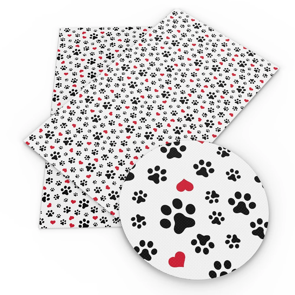 Ткань из искусственной кожи с принтом в виде собаки и ноги для сумок бантом