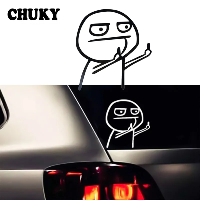 Автомобильная наклейка Забавный мультяшный средний палец для Renault Clio Duster Trafic Megane