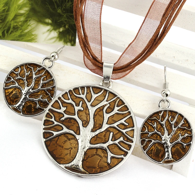 Комплект из колье и серёг с круглой подвеской|costume jewelry set|necklace earring setjewelry sets |