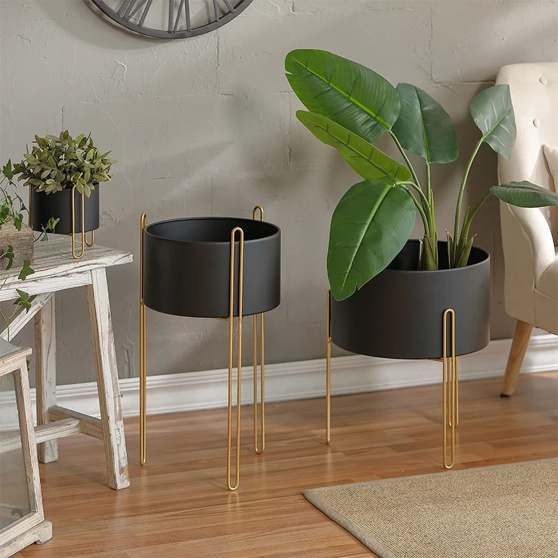 Flower Stand Balcony Small Apartment Nordic Pure Color Ma Long Iron Art Simple Green Plant Flowerpot Shelf Multi-storey Display | Мебель