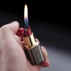 Забавная зажигалка, многоразовая креативная Бутановая газовая зажигалка в форме помады для женщин, хороший подарок, зажигалки для сигарет