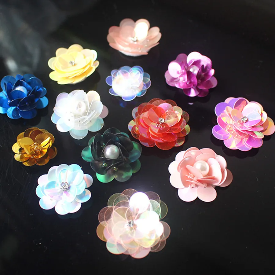 10 шт. маленькие Модные Цветные патчи с блестками цветочные нашивки для одежды