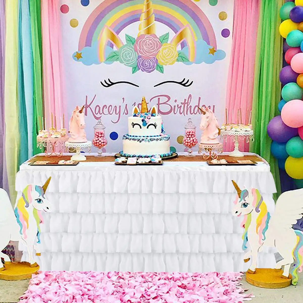 Юбка для стола Скатерти прямоугольник или круглого тюль ing свадьбы дня рождения