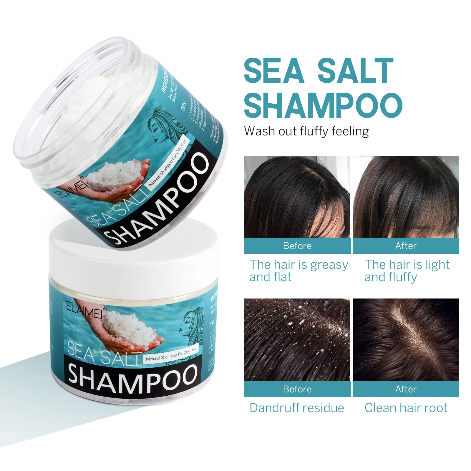 

Natural Sea Salt Shampoo 240ML Hair Treatment Shampoo For Scalp Psoriasis Itching Scalp And Dandruff Hair Care For Women