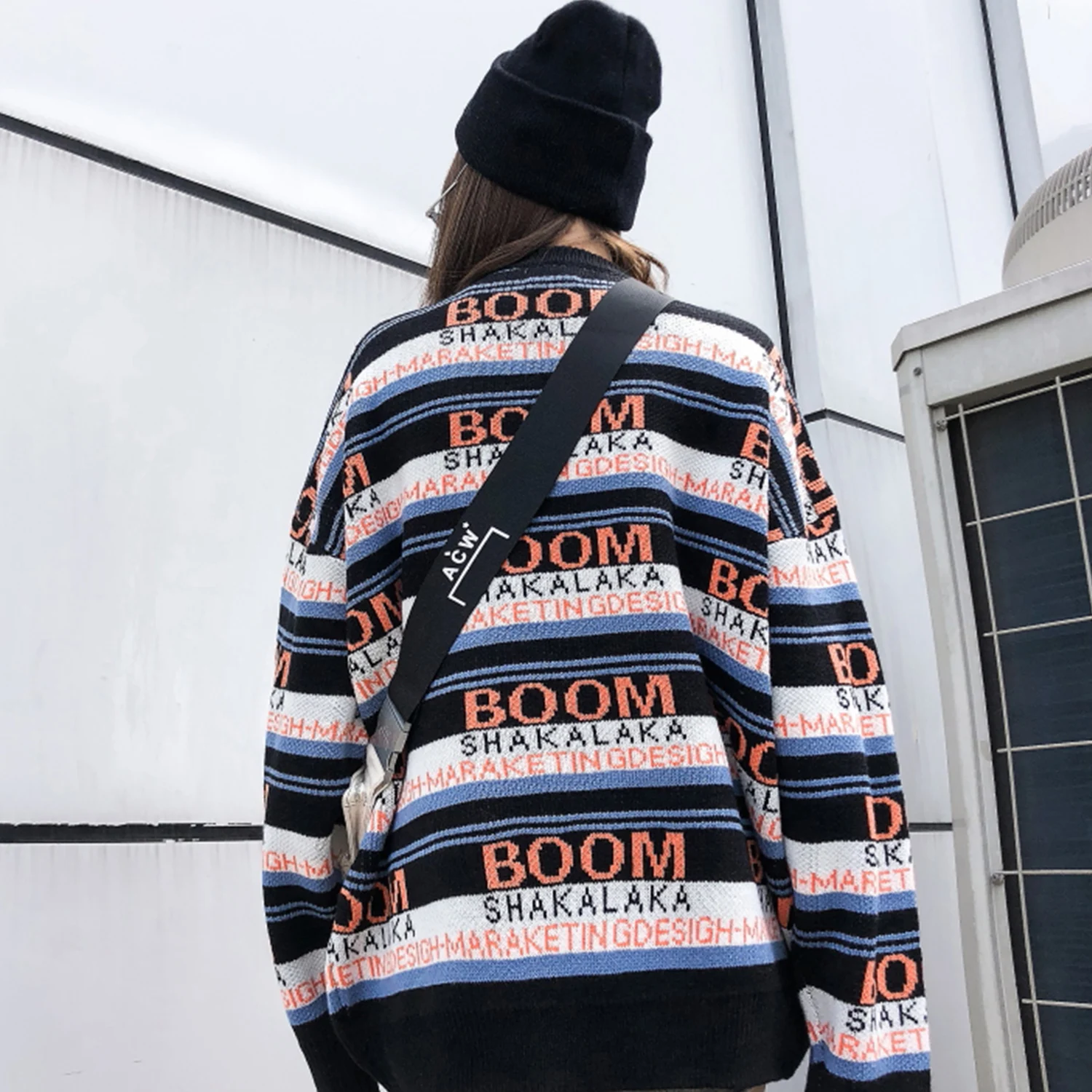 Мужская трикотажная одежда в стиле пэчворк с буквенным принтом Harajuku топы хип хоп